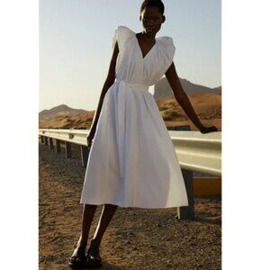 COS Draped White Cotton Dress
